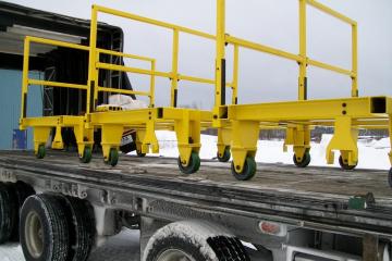 Fabrication de chariots, sandblast et peinture pour Hydro-Québec